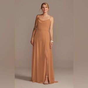 Cowl neck chiffon bridesmaids dress NWT